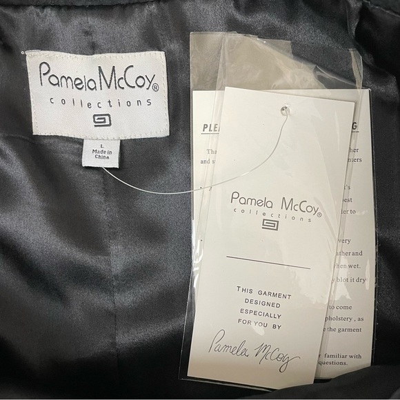 NWT Pamela McCoy Genuine Leather Western Boho Midi Skirt Black Large - Picture 13 of 15